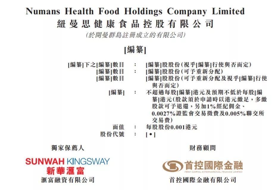 紐曼思健康食品，進口母嬰DHA產品零售商，遞交招股書，擬香港主板上市