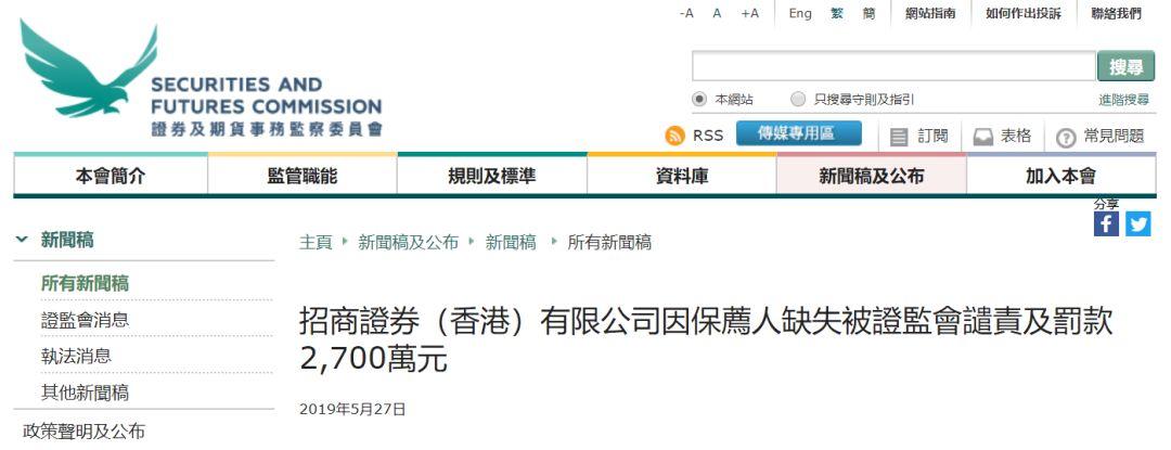 保薦上市沒履行盡職審查，券商被證監會譴責、並罰款2700萬