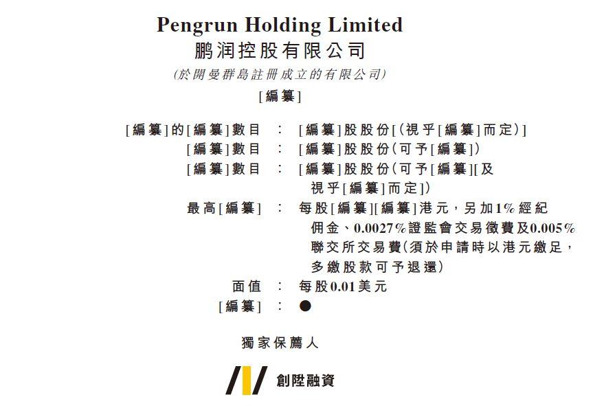 鵬潤房地產，來自河北保定，遞交招股書、擬香港主板 IPO上市