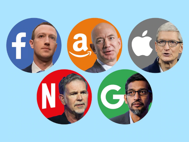 美国五大科技巨头FAANG最新季报：除谷歌略减1.7%外，Facebook、亚马逊、苹果、奈飞的收入增长介于10%-40%之间